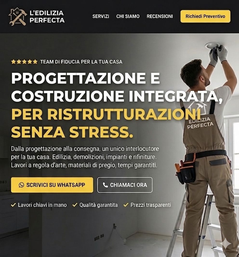 Layout sito web per Impresa Edile