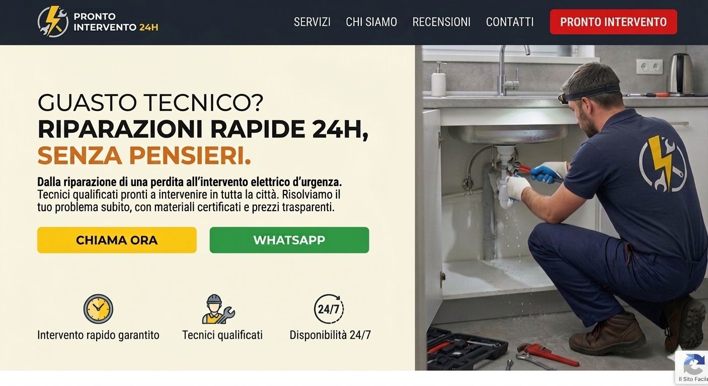 Layout sito web per Pronto Intervento