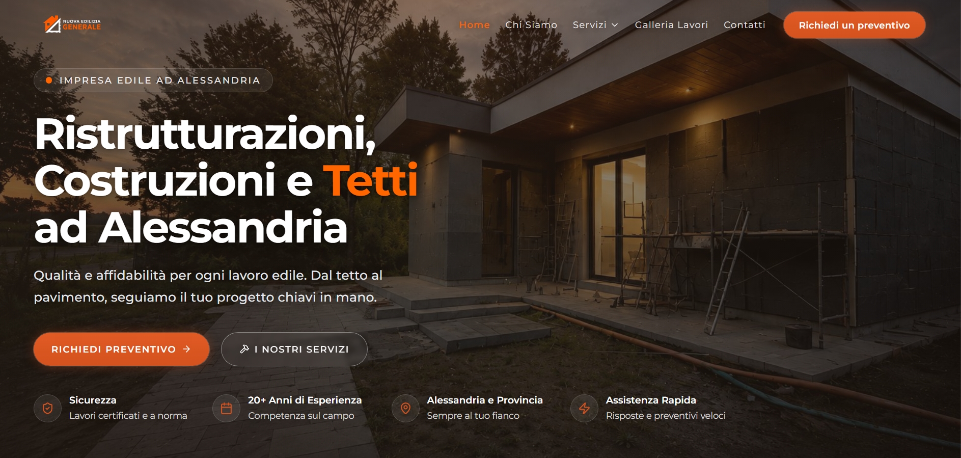 Sito Nuova Edilizia Generale impresa edile Alessandria