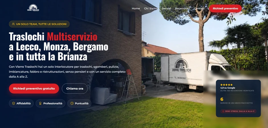 Sito Vierre Traslochi multiservizio Lecco e Brianza